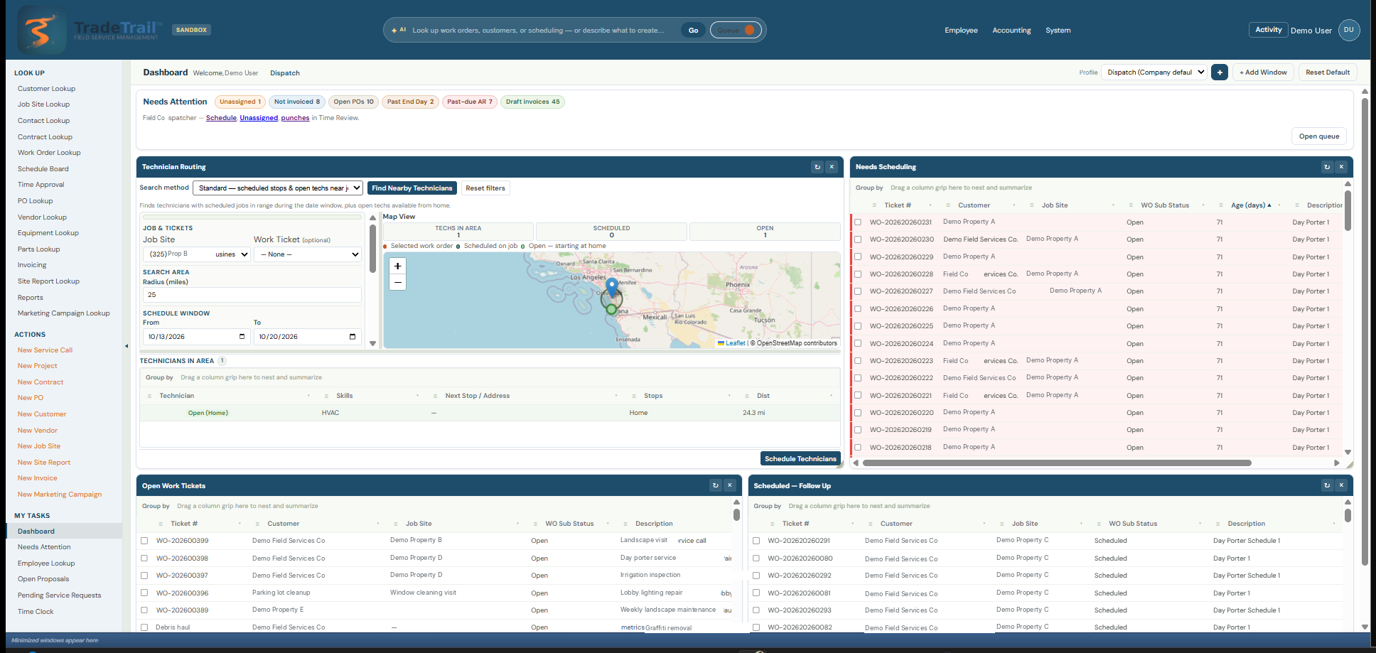 Dispatch role dashboard